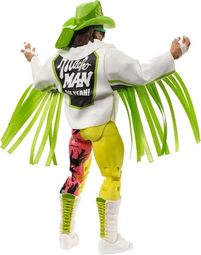 Vista 4 de WWE Ultimate Edition "Macho Man" Randy Savage Figura de acción de 6 pulgadas, con cabezas intercambiables, manos intercambiables y equipo de entrada