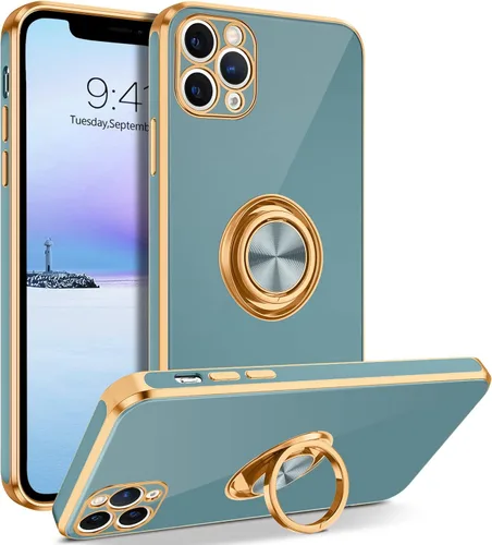Vista 10 de BENTOBEN Funda compatible con iPhone 11 Pro con soporte de anillo de 360°, a prueba de golpes, soporte magnético, soporte magnético, soporte