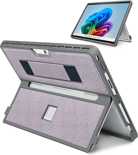 Vista 17 de Funda para Microsoft Surface Pro 11/10/9/8 de 13 pulgadas, con cubierta de stent y correa de mano, todo en uno a prueba de golpes, funda resistente
