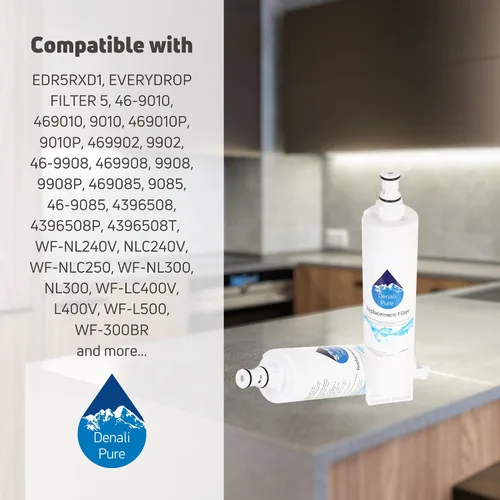 Vista 9 de Filtro de agua para refrigerador Whirlpool ED2FHEXNB – Compatible con Whirlpool 4396508, 4396510 cartucho de filtro de agua para frigorífico