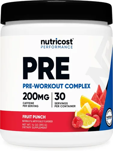 Vista 10 de Nutricost Polvo de pre-entrenamiento complejo (30 porciones, frambuesa azul) - Suplemento pre-entrenamiento con beta-alanina, taurina y aminoácidos