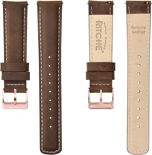 Vista 5 de Ritche - Correa de reloj de cuero de liberación rápida, 18, 19, 20, 21, 22, 23 y 24mm