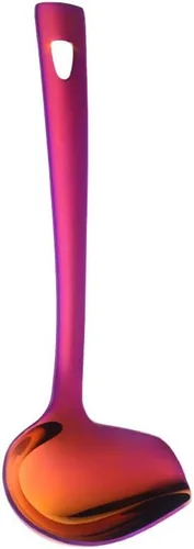 Vista 8 de Cucharón para salsa, cuchara dorada con boquilla para sopa de salsa, utensilio de cocina de acero inoxidable, pulido de espejo y apto
