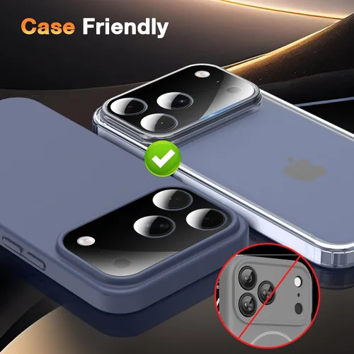 Vista 5 de YWXTW Protector de lente de cámara para iPhone 17 Pro, cobertura completa, protector de pantalla de lente de vidrio templado para iPhone 17 Pro