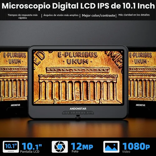 Vista 2 de Andonstar AD109 Microscopio digital con pantalla de 10,1" para reparación de soldadura
