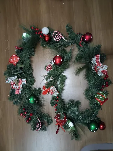 Vista 3 de Valery Madelman Guirnalda de Navidad Preencendida de 9 Pies con Luces para Repisa de Chimenea, Guirnalda de Navidad Iluminada para Exteriores