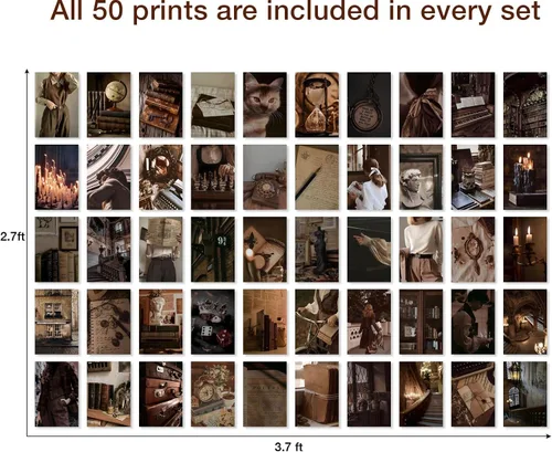 Vista 4 de Y2K BOO Kit de Collage de Pared Dark Academia - 50 Fotos Clásicas y Misteriosas de 4"x6" para Decoración de Dormitorio, Regalo para Chicas