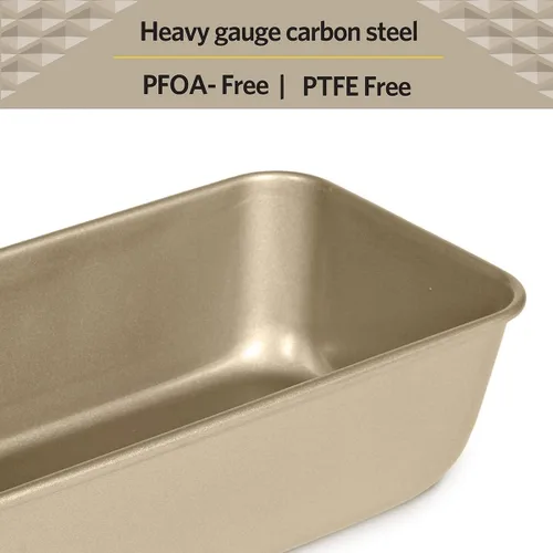 Vista 4 de Glad Molde para hornear pan antiadherente, utensilios de metal resistente para pan y pasteles, 9.5 x 5.5 x 3 pulgadas (paquete de 6)