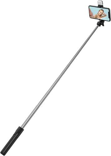 Vista 3 de Trípode selfie stick con luz de relleno, 40 pulgadas extensible y portátil estable trípode para selfie stick con control remoto inalámbrico Negro