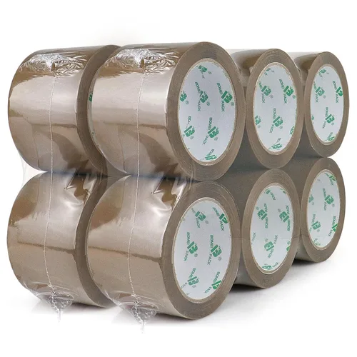 Vista 11 de BOMEI PACK Cinta de embalaje marrón de 3 pulgadas de ancho, repuestos de cinta de embalaje marrón resistente para cajas de mudanza, envío