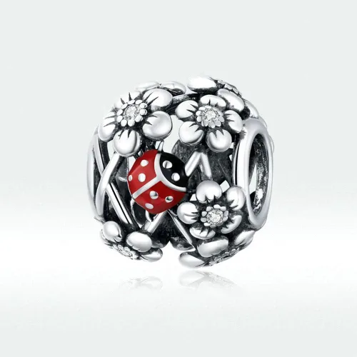 Vista 2 de Abalorio de pavo real de plata de ley 925 con sello de perro colgante de león colgante de elefante para pulsera Pandora