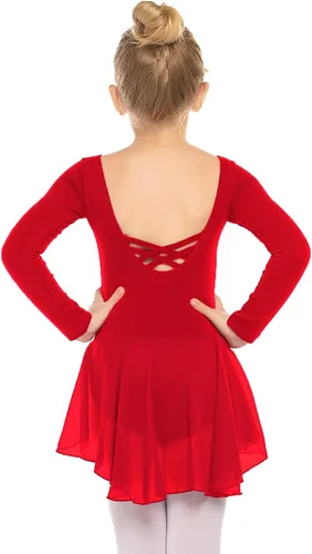 Vista 12 de Arshiner Vestido de ballet clásico de manga larga para niñas Negro