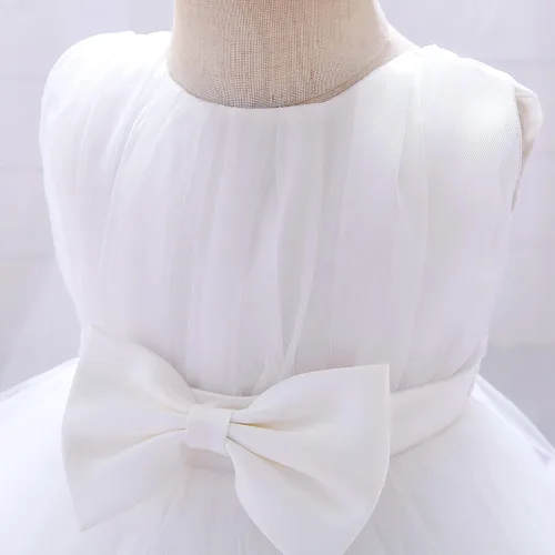 Vista 5 de 3M-9T Vestido de flores para niñas de bebé, bordado Paqeant, vestidos de encaje de boda