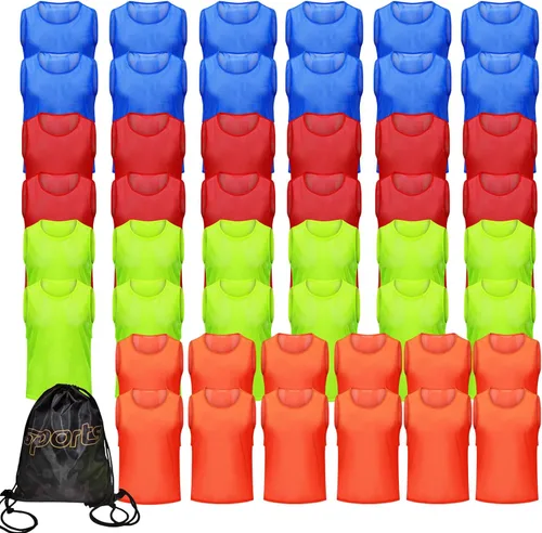 Vista 10 de 12/24/48PCS Pinnies Youth Team Pennies para Deportes Niños y Chalecos Scrimmage para Fútbol Baloncesto Jersey Practice
