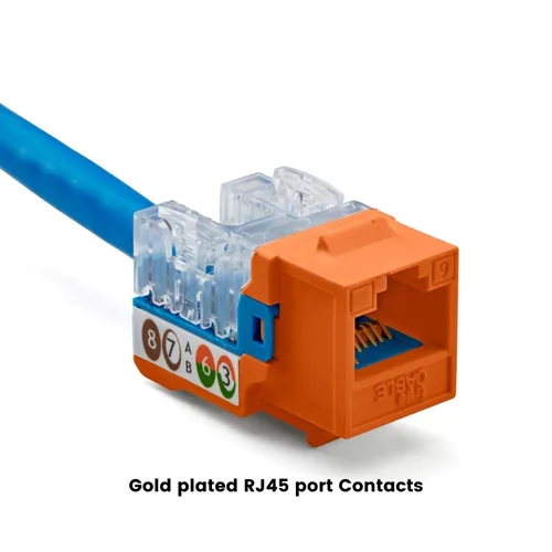 Vista 130 de TRUE CABLE Conector Keystone Cat5e, sin blindaje (UTP), perforado de 90 grados, PoE++ (4PPoE) 100W, certificación UL, verificado ETL, certificado