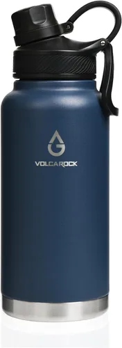 Vista 10 de Botella de agua deportiva aislada con tapa con pajilla, a prueba de polvo, 3 tapas, 24/32/40/64 onzas, apta para lavavajillas y sin BPA, botella