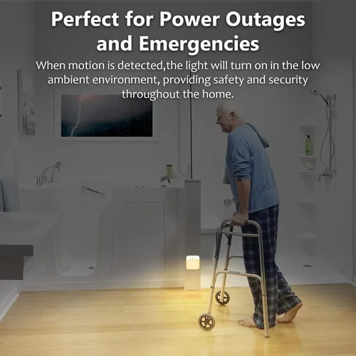 Vista 4 de Luz nocturna con batería recargable USB para interiores, con sensor de movimiento adhesivo, sin necesidad de enchufar a la pared, mini luces