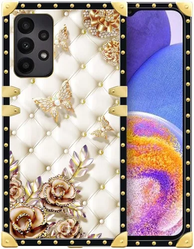 Vista 195 de Funda compatible con Samsung Galaxy A03S 4G, TPU suave de lujo y parte trasera de policarbonato duro para niñas y mujeres, funda protectora a prueba