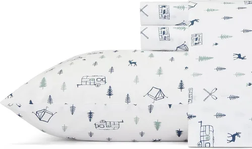 Vista 30 de Eddie Bauer - Juego de sábanas individuales, sábanas de percal de algodón, frescas y frescas, ideales para dormitorio