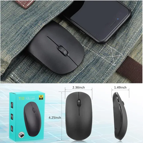 Vista 2 de Kingdder Paquete de 10 ratones para computadora portátil 2.4G, 1000 DPI óptico con receptor USB a granel compatible con Windows, PC, computadora