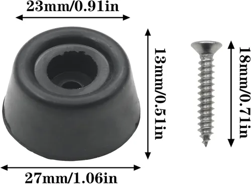Vista 2 de 10 piezas de cubierta de base de goma para taco de billar con tornillos