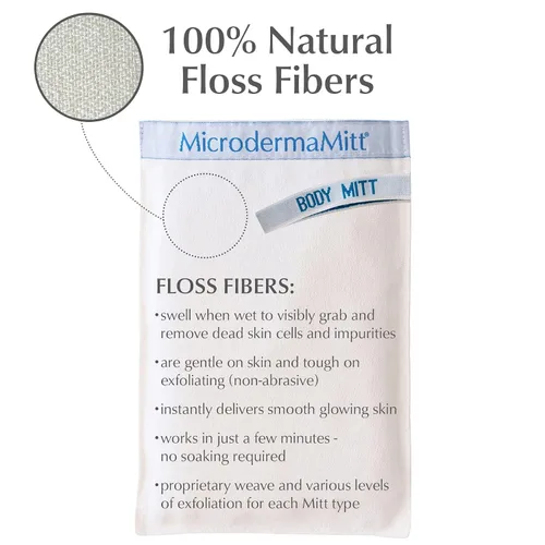 Vista 7 de MicrodermaMitt - Guante exfoliante corporal natural, elimina la piel muerta e impurezas, Mitón del cuerpo