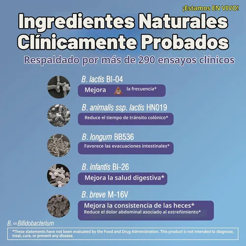 Vista 4 de Life-Space Probióticos bióticos intestinales para regularidad, porción de 2 meses, 20 mil millones de UFC y 5 cepas, apoya el movimiento intestinal