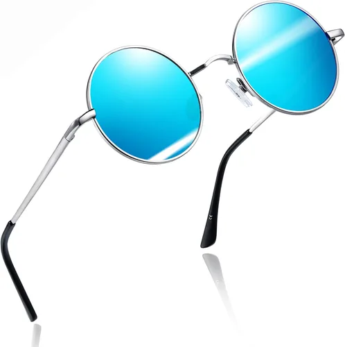 Vista 37 de Joopin Gafas de sol redondas pequeñas Hippie Circle Teashades Traje de protección UV Todo negro