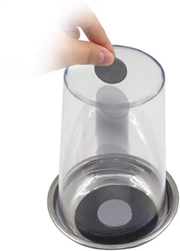 Vista 6 de Enjoyer Visual Coin Thru Glass Magic Penetrate w/no Cover Trucos de magia Moneda Magic Gimmick Vanishing Ilusion Props Mago Accesorios