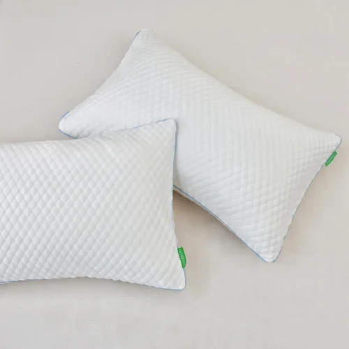Vista 6 de Almohadas de Espuma Viscoelástica Triturada para Dormir Paquete de 2 - Almohadas de Cama Refrescantes Tamaño Estándar Juego de 2 - Almohada Firme