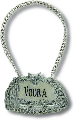Vista 3 de Vagabond House Etiqueta para decantador de escena de caza de peltre/etiqueta para botella de licor, detalle de calidad hecho a mano grabado de 2.5