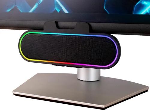 Vista 10 de Cyber Acoustics Barra de Altavoces USB y Bluetooth (CA-2890BT) – Altavoz Alimentado por USB con Micrófono para PC y Bluetooth para Conectar