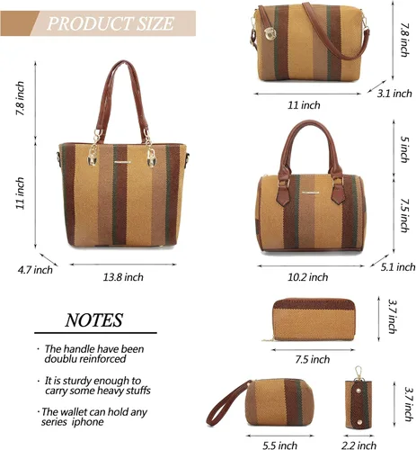 Vista 3 de 2E-youth Designer Purses and Handbags for Women Satchel Shoulder Bag Tote Top Handle Bag