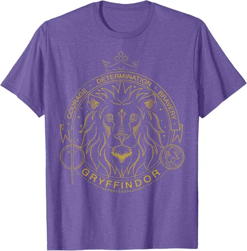 Vista 10 de Harry Potter Camiseta Gryffindor Line Art Lion Symbol, Negro