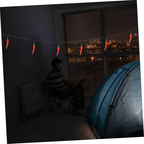Vista 9 de Uonlytech Cadena de lámpara decorativa única de pimienta luces solares cálidas para escena al aire libre Decorati