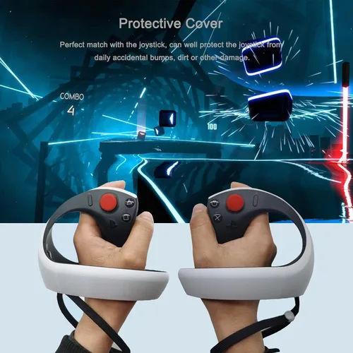 Vista 5 de (2 Sets) Miimall Compatible for Playstation VR2 Controller Cover, Soft Anti-Slip Controller Rubber Silicone Protector Case Cover for PSVR2, Joystick