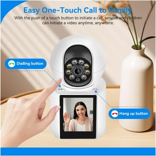 Vista 3 de Cámara PTZ WiFi de 3 MP con pantalla de visualización de 2.8 pulgadas, audio bidireccional y videollamada con un clic, cámara de seguridad EU Enchufe