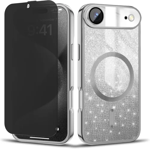 Vista 28 de Funda magnética para iPhone 13 Pro MagSafe con protector de lente de cámara, protección completa, delgada, suave, a prueba de golpes, antiarañazos