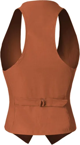 Vista 3 de Chaleco de esmoquin de espalda cruzada, versátil, diseño informal o formal, para mujer, de Design by Olivia