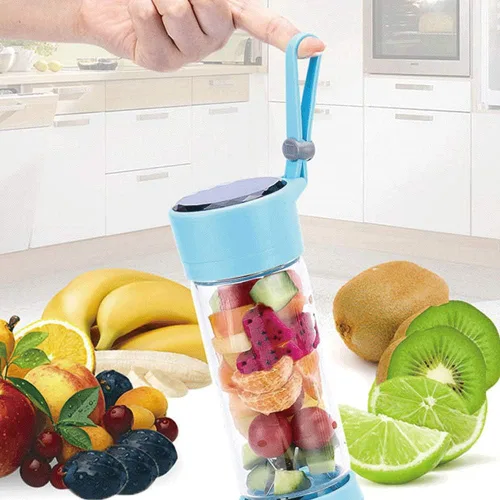 Vista 4 de Licuadora portátil inalámbrica, mini licuadora para batidos y batidos, 4 cuchillas de acero inoxidable para un potente rendimiento de mezcla