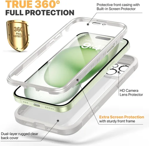 Vista 979 de DIACLARA - Funda transparente compatible con iPhone XR 6.1 pulgadas 2018
