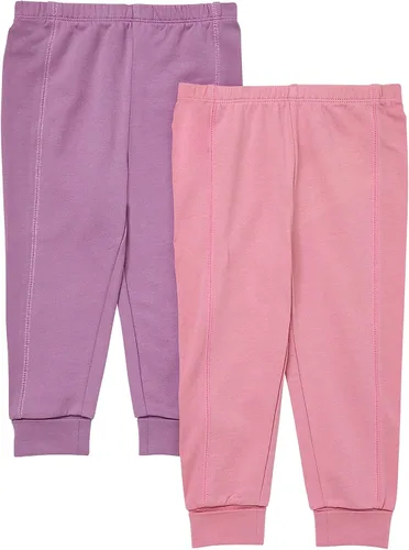 Vista 2 de Hanes Pantalones deportivos unisex Pure Comfort French Terry para niña y bebé, paquete de 2