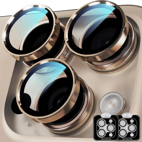 Vista 35 de YWXTW Diseñado para iPhone 14 Pro/iPhone 14 Pro Max Protector de Lente de Cámara Brillante, [Nuevo Diseño con Purpurina] Vidrio Templado de Metal