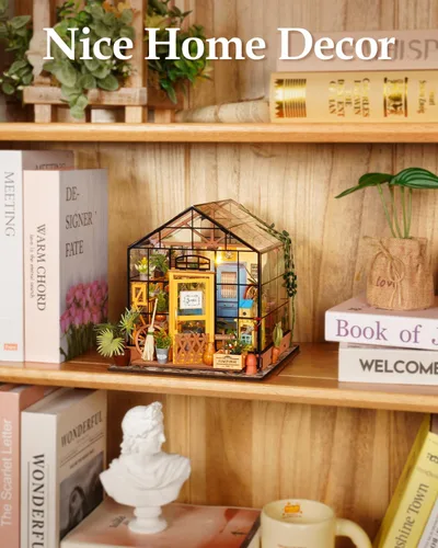 Vista 4 de Rowood Kit de Casa en Miniatura, Kits de Casa de Muñecas en Miniatura de Invernadero DIY para Adultos, Miniaturas de Mayberry Street, Artesanías