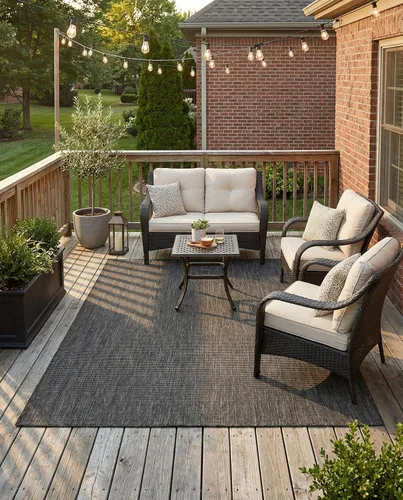 Vista 106 de Rugs.com Outdoor Solid Collection - Alfombra de pelo plano beige de 2 x 3 pulgadas, perfecta para entradas, cocinas, rincones de desayuno, piezas