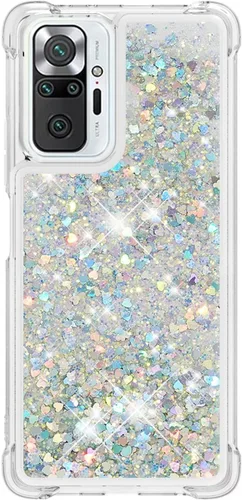 Vista 71 de Funda de silicona transparente con purpurina para Xiaomi Redmi A1 Bling Liquid Clear Star Heart Silicone Bumper a prueba de golpes, funda Azul
