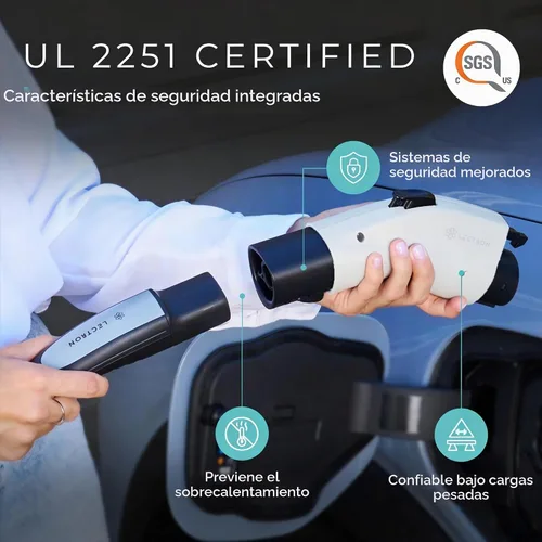 Vista 5 de Lectron Adaptador de carga Tesla a J1772 EV - Convertidor NACS, 48 Amp y 250V, compatible con conectores Tesla de alta potencia, cargadores