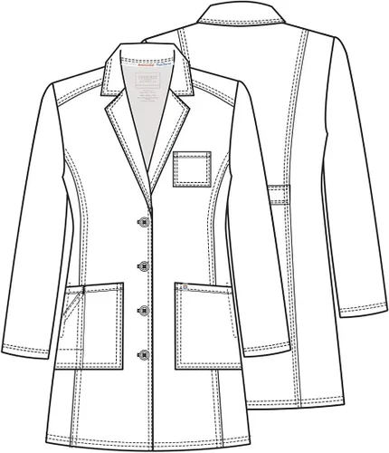 Vista 7 de Cherokee WW420AB - Abrigo de laboratorio para mujer, ropa de trabajo Revolution Tech de 36 pulgadas