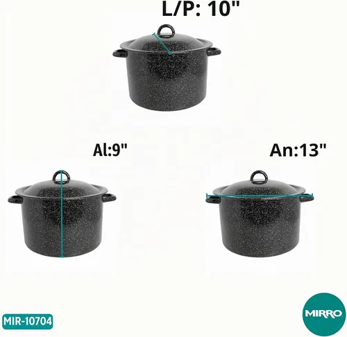 Vista 8 de MIRRO Olla esmaltada para conservas de 7.75 cuartos de galón, color negro