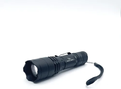 Vista 2 de Eagle Beam - Linterna eco, súper brillante, recargable, USB-C, enchufe directo, haz ajustable, multimodo, linterna táctica, camping, viajes, funda